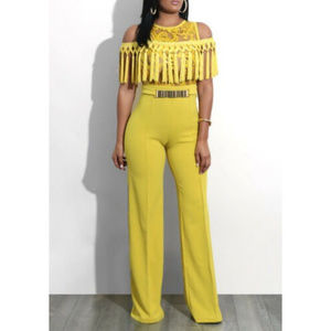 womens mustard jumpsuit